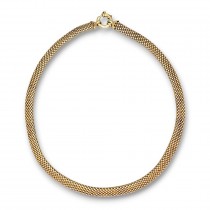 Elegant colier statement 'popcorn' mesh din argint aurit | new old stock - Italia