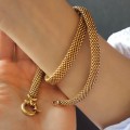 Elegant colier statement 'popcorn' mesh din argint aurit | new old stock - Italia