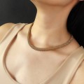 Elegant colier statement 'popcorn' mesh din argint aurit | new old stock - Italia