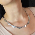  Iconic colier statement modernist Georg Jensen din argint | model „Peak” 13315 - designer Bent Gabrielsen - Danemarca cca. 1990
