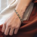 Brățară vintage în manieră Art Deco din argint decorată cu citrine și incrustații de marcasite | cca. 1960 - 1970