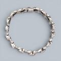 Brățară vintage în manieră Art Deco din argint decorată cu citrine și incrustații de marcasite | cca. 1960 - 1970