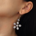 Remarcabili cercei statement Boho Style manufacturați în argint și piatra lunii naturală | India