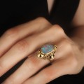 Impresionant inel victorian manufacturat în aur 14K decorat cu opal natural |  Marea Britanie  cca. 1890 - 1910