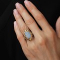 Impresionant inel victorian manufacturat în aur 14K decorat cu opal natural |  Marea Britanie  cca. 1890 - 1910