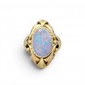 Impresionant inel victorian manufacturat în aur 14K decorat cu opal natural |  Marea Britanie  cca. 1890 - 1910