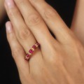  Inedit inel de designer Gianni Carità, manufacturat în aur galben 18K, decorat cu rubine naturale cabochon și diamante naturale | atelier Gianni Carità  Napoli | cca. 1990 - 2000
