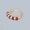  Inedit inel de designer Gianni Carità, manufacturat în aur galben 18K, decorat cu rubine naturale cabochon și diamante naturale | atelier Gianni Carità  Napoli | cca. 1990 - 2000
