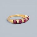  Inedit inel de designer Gianni Carità, manufacturat în aur galben 18K, decorat cu rubine naturale cabochon și diamante naturale | atelier Gianni Carità  Napoli | cca. 1990 - 2000