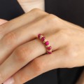  Inedit inel de designer Gianni Carità, manufacturat în aur galben 18K, decorat cu rubine naturale cabochon și diamante naturale | atelier Gianni Carità  Napoli | cca. 1990 - 2000