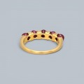  Inedit inel de designer Gianni Carità, manufacturat în aur galben 18K, decorat cu rubine naturale cabochon și diamante naturale | atelier Gianni Carità  Napoli | cca. 1990 - 2000