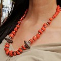 Vechi colier etnic yemenit manufacturat în argint și coral natural | cca. 1930 - 1950