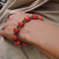  Veche brățară etnică yemenită, manufacturată în argint și coral natural | Sana'a - Al Mahwit | cca. 1930 - 1955