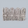 Impresionantă brățară manchette de epocă Art Deco, manufacturată în argint prin tehnica filigranului tradițional egiptean | atelier Alexandria - Egipt | datată 1934 - 1935