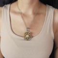 Colier sautoir din argint accesorizat cu pandant statement decorat cu șase citrine naturale | India - preloved