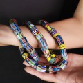 Spectaculos colier etnic african, manufacturat din autentice elemente Venetian Trade Beads din sticlă policromă| Origine: Veneția (Murano) | Proveniență: Ghana - triburile Krobo | cca. 1920