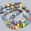 Spectaculos colier etnic african, manufacturat din autentice elemente Venetian Trade Beads din sticlă policromă| Origine: Veneția (Murano) | Proveniență: Ghana - triburile Krobo | cca. 1920