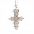 Colier din argint accesorizat cu o veche Cruce Coptă pectorală, manufacturată în argint filigranat și granulat | Etiopia / Eritreea - prima jumătate a sec. XX