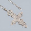 Colier din argint accesorizat cu o veche Cruce Coptă pectorală, manufacturată în argint filigranat și granulat | Etiopia / Eritreea - prima jumătate a sec. XX