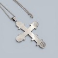 Colier din argint accesorizat cu o impresionantă cruce pectorală mexicană, manufacturată în argint patinat | atelier Taxco - cca. 1970 - 1980 