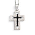 Colier din argint accesorizat cu pandant statement Latin Cross de perioadă mid-century din argint și email | atelier Arezzo cca. 1960 - 1970 