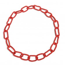 Excepțional colier din coral mediteranean natural „Corallo Tessito” | atelier Torre del Greco | Italia - cca. 1990 