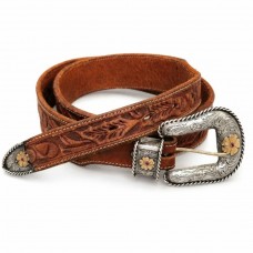 Curea Western Ranger din piele naturală cu monturi din argint sterling și aplicații din aur de 14k | atelier Vogt Silversmiths -  Statele Unite cca. 1990 - 2000