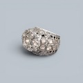 Impresionant inel cocktail Mughal Revival manufacturat în aur 14k și argint cu diamante naturale 5.54 CT | cca. 1970 - 1980