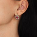 Rafinați cercei victorieni manufacturați în aur 18k și argint cu rubine și diamante naturale | atelier central-european  cca. 1880 - 1905  