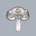 Broșă Art Nouveau - Skonvirke semnată Evald Nielsen, manufacturată în argint și piatra lunii naturală | Danemarca cca. 1910 - 1915