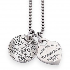  Colier autentic Tiffany & Co. din argint sterling, accesorizat cu pandantive Please Return To Tiffany & Tiffany Notes | preloved