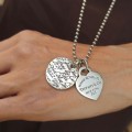  Colier autentic Tiffany & Co. din argint sterling, accesorizat cu pandantive Please Return To Tiffany & Tiffany Notes | preloved