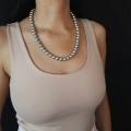 Colier etnic amerindian "Navajo Pearls" manufacturat în argint 925 | Statele Unite cca. 1990 - 2000