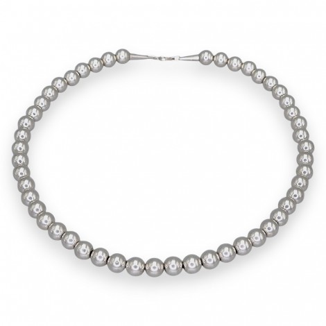 Colier etnic amerindian "Navajo Pearls" manufacturat în argint 925 | Statele Unite cca. 1990 - 2000