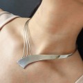Colier choker de design contemporan mexican, manufacturat în argint 925 | preloved anii 2000