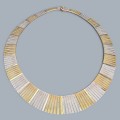 Colier statement contemporan Egyptian Revival din argint 925 cu accente aurite | preloved 2000's