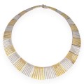 Colier statement contemporan Egyptian Revival din argint 925 cu accente aurite | preloved 2000's