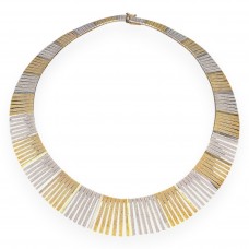 Colier statement contemporan Egyptian Revival din argint 925 cu accente aurite | preloved 2000's