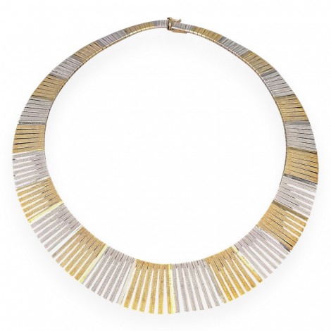 Colier statement contemporan Egyptian Revival din argint 925 cu accente aurite | preloved 2000's