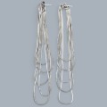 Cercei statement multi-layered Liquid Silver din argint rodiat | design contemporan 2020's
