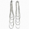 Cercei statement multi-layered Liquid Silver din argint rodiat | design contemporan 2020's