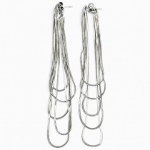 Cercei statement multi-layered Liquid Silver din argint rodiat | design contemporan 2020's