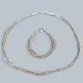 Set de bijuterii etnice Navajo Liquid Silver din argint sterling, compus din colier și brățară | Statele Unite cca. 1970 - 1990