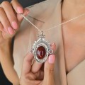 Colier din argint accesorizat cu amuletă etnică tuaregă din argint si carneol natural | Niger | a doua jumătate a secolului  XX