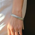 Elegantă brățară vintage retromodernistă Twisted Bangle din argint | preloved | cca. 1960 - 1970
