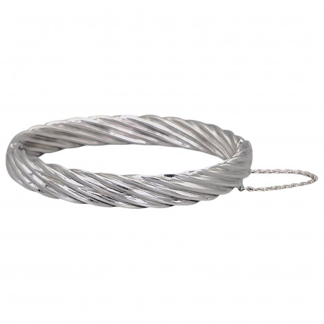 Elegantă brățară vintage retromodernistă Twisted Bangle din argint | preloved | cca. 1960 - 1970