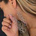 Remarcabili cercei statement de design contemporan scandinav, semnați Susanne Friis Bjørner, manufacturați în argint | Danemarca 2000's