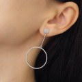 Rafinați cercei statement Minimalist Luxury din argint rodiat, decorați cu micro-pavé de zirconii cubic | design contemporan 2026