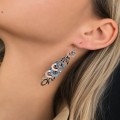 Eleganți cercei statement design contemporan din argint fin texturat | preloved 2000's
