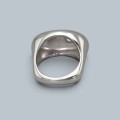 Remarcabil inel statement design contemporan din argint high-polish cu cristal cz | Italia preloved 2020's